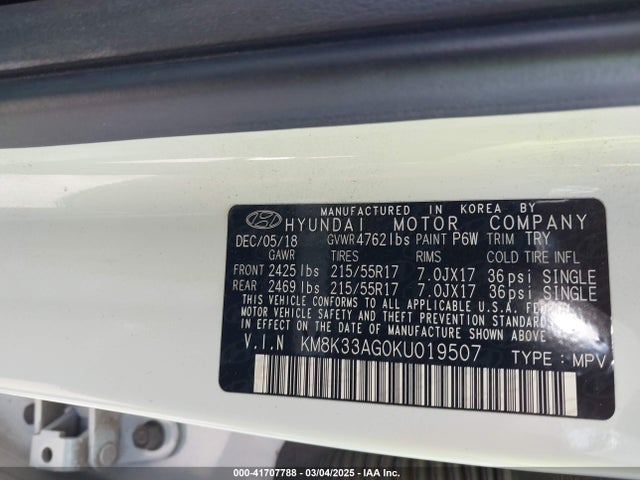 KM8K33AG0KU019507 Hyundai Kona Ev Limited