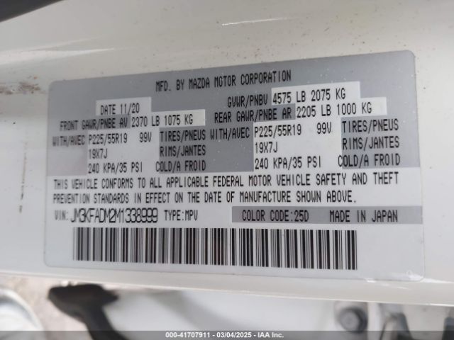 JM3KFADM2M1338999 Mazda Cx-5 Grand Touring