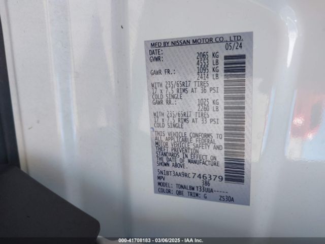 5N1BT3AA9RC746379 Nissan Rogue S Fwd