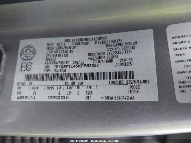 Ford F-150 Xlt 2019 1FTEW1E45KFB55357 Image 9