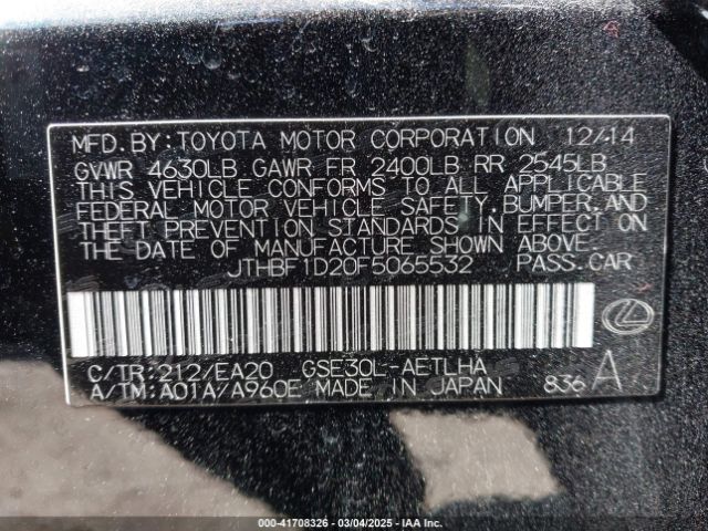 JTHBF1D20F5065532 Lexus IS 250