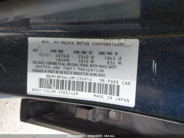 JM1BPAKL6M1336916 Mazda Mazda3 Select