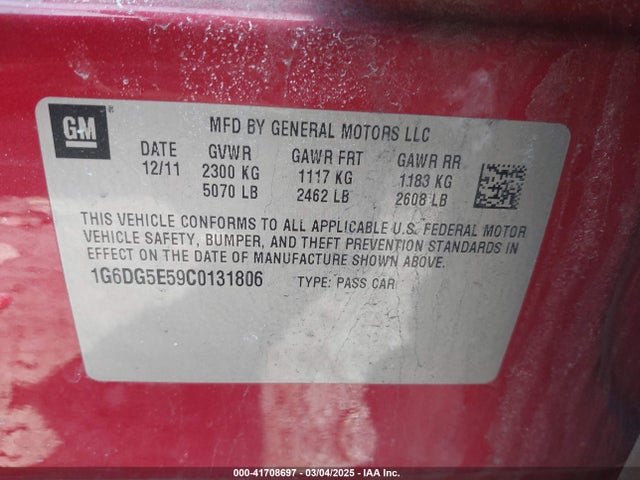 2012 CADILLAC CTS 1G6DG5E59C0131806 Photo 8