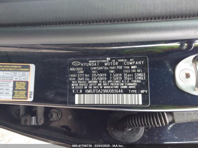 KM8JFDA29NU083644 Hyundai Tucson Plug-in Hybrid Limited