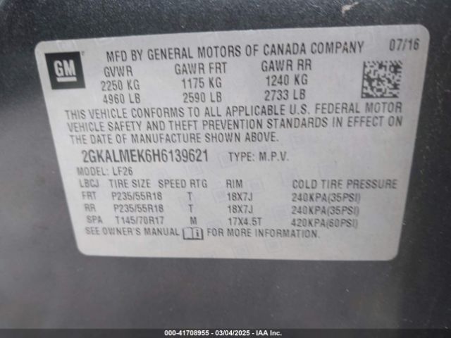 2GKALMEK6H6139621 GMC Terrain Sle-1