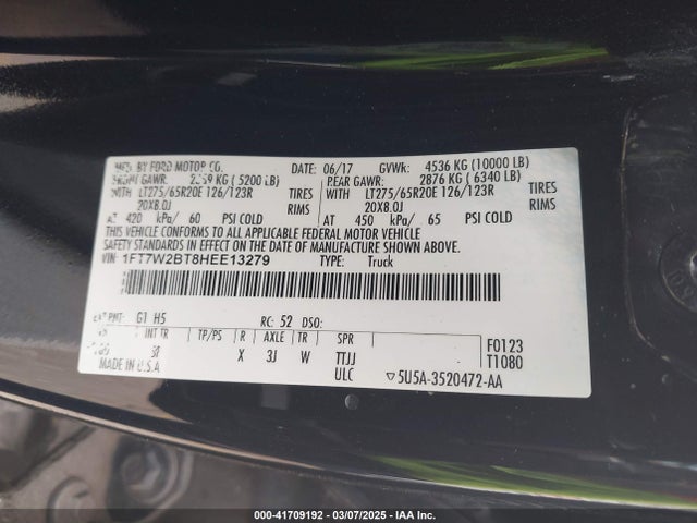 Ford F-250 King Ranch 2017 1FT7W2BT8HEE13279 Image 9