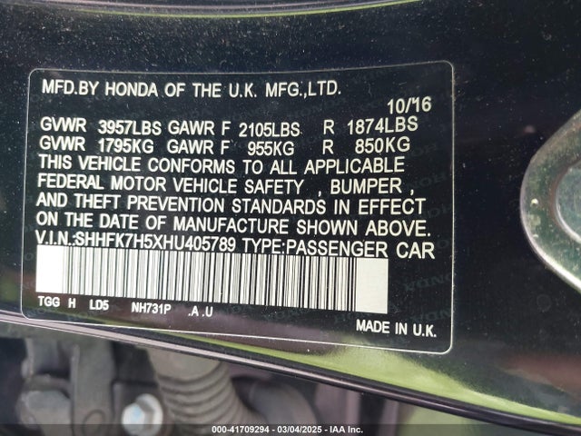 SHHFK7H5XHU405789 Honda CIVIC EX