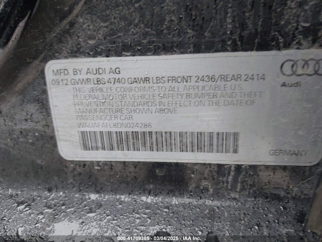 2013 AUDI A4 WAUAFAFL8DN024286 Photo 8