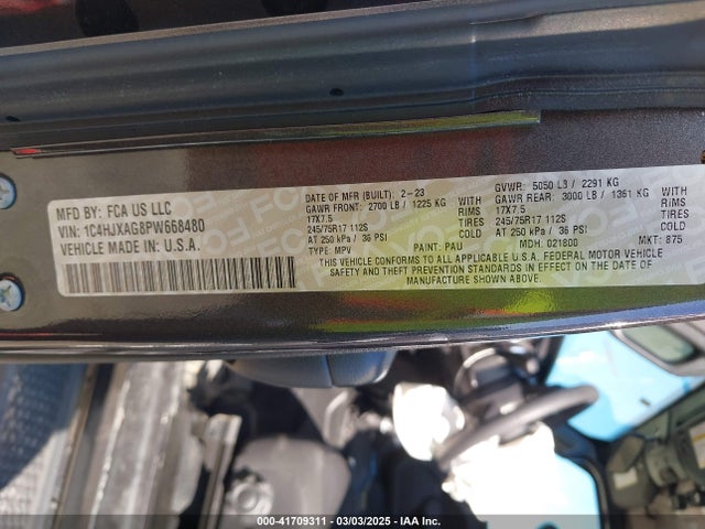 1C4HJXAG8PW668480 Jeep Wrangler 2-door Sport S 4x4