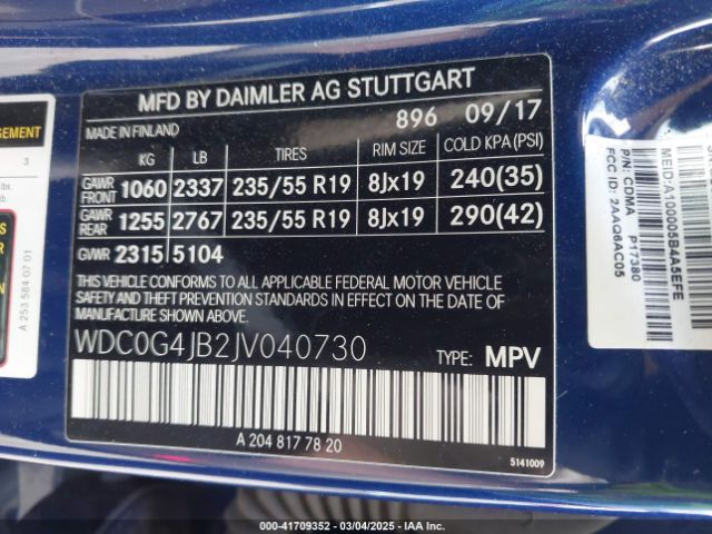 WDC0G4JB2JV040730 Mercedes-Benz GLC 300