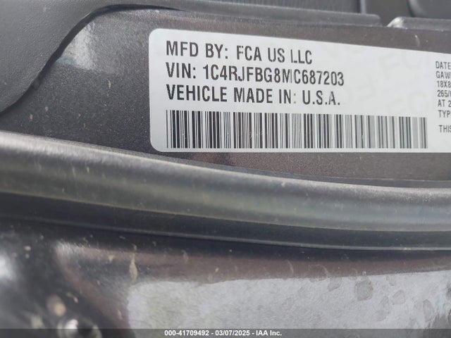 1C4RJFBG8MC687203 Jeep Grand Cherokee Limited 4x4
