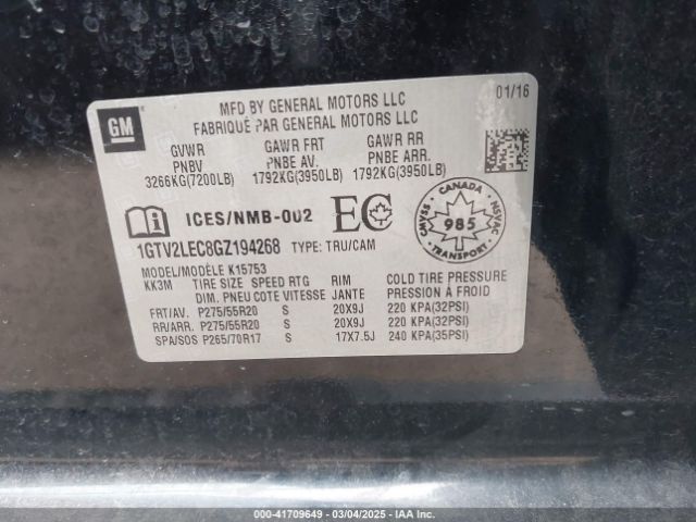 1GTV2LEC8GZ194268 GMC SIERRA 1500