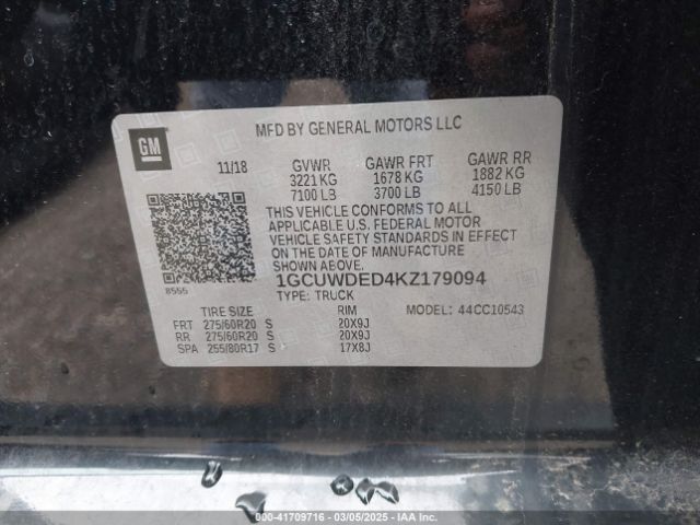 1GCUWDED4KZ179094 Chevrolet Silverado 1500 Rst
