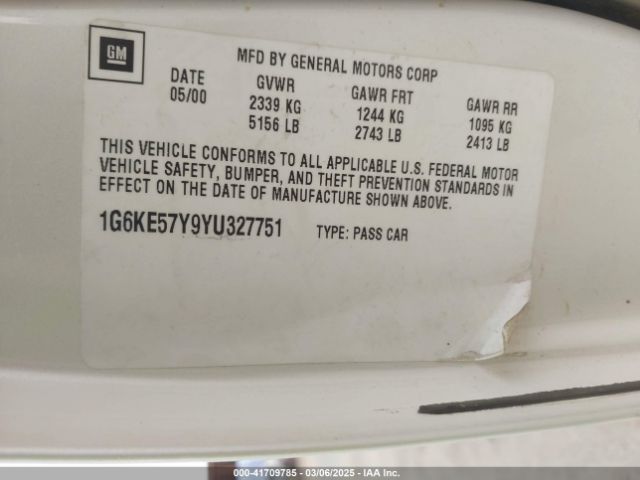 2000 CADILLAC DEVILLE 1G6KE57Y9YU327751 Photo 8