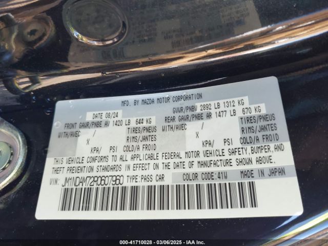 JM1NDAM72R0607960 Mazda Mx-5 Miata Rf Grand Touring