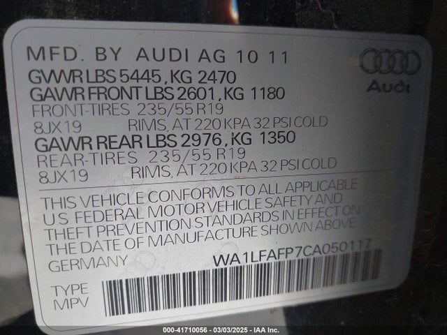 2012 AUDI Q5 WA1LFAFP7CA050117 Photo 8