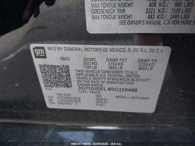 3GTUUEEL4RG119488 GMC Sierra 1500 4wd  Short Box At4