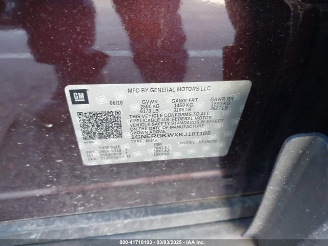 1GNERGKWXKJ101105 Chevrolet Traverse 1lt