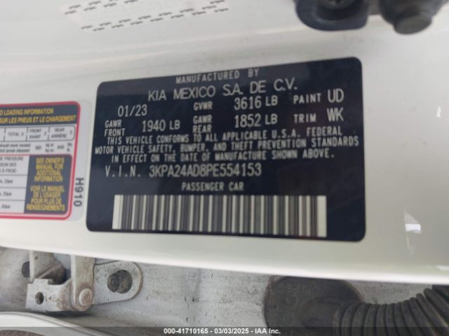 3KPA24AD8PE554153 KIA RIO LX