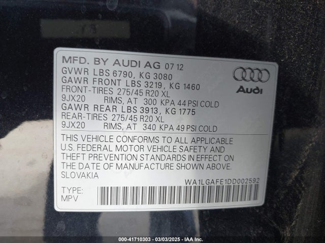 2013 AUDI Q7 WA1LGAFE1DD002592 Photo 8