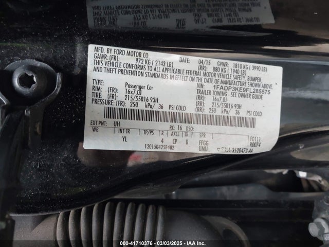 Ford FOCUS SE 2015 1FADP3KE9FL285575 Image 9