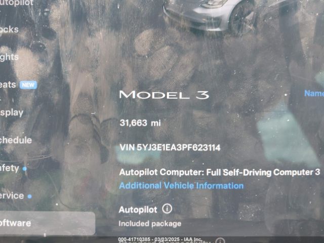 5YJ3E1EA3PF623114 Tesla Model 3 Rear-wheel Drive