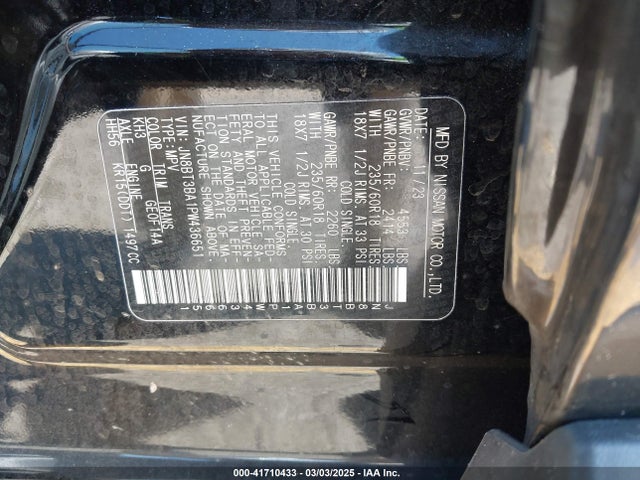 JN8BT3BA1PW436651 Nissan Rogue Sv Fwd