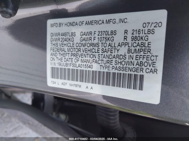 19UUB1F50LA015540 Acura Tlx Tech Package