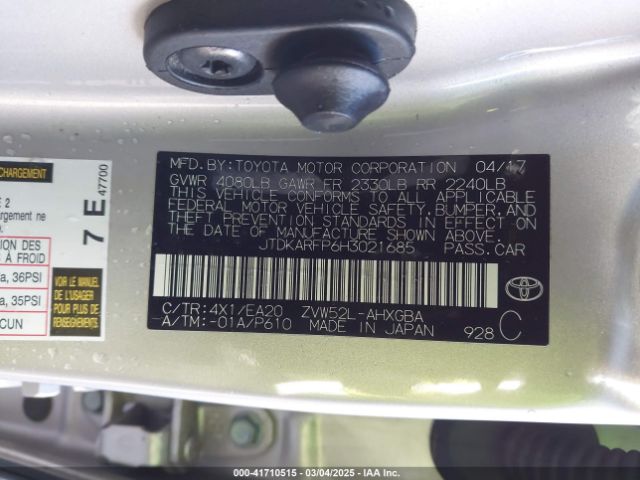 JTDKARFP6H3021685 Toyota Prius Prime Advanced