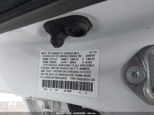 2HGFC2F70GH530459 Honda CIVIC EX