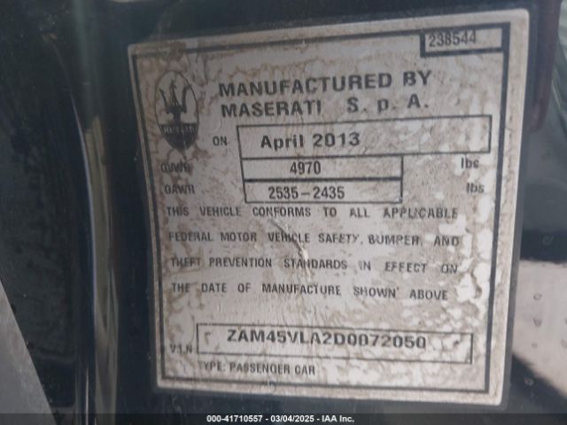 2013 MASERATI GRANTURISMO ZAM45VLA2D0072050 Photo 8