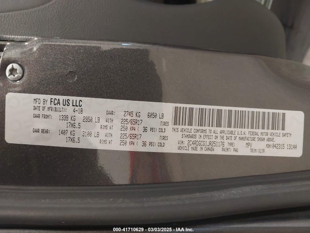 2C4RDGCG1JR251176 Dodge Grand Caravan Sxt