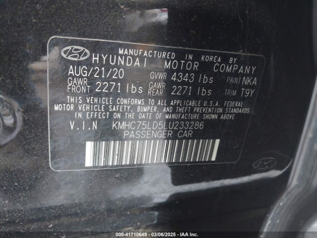 KMHC75LD5LU233286 Hyundai Ioniq Plug-in Hybrid Sel