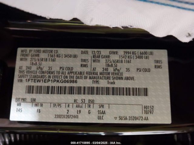 1FTEW1EP1PKG06986 Ford F-150 Xlt