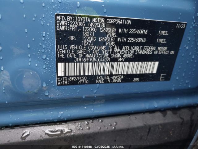 JTM16RFV3RJ044091 Toyota Rav4 Hybrid Se