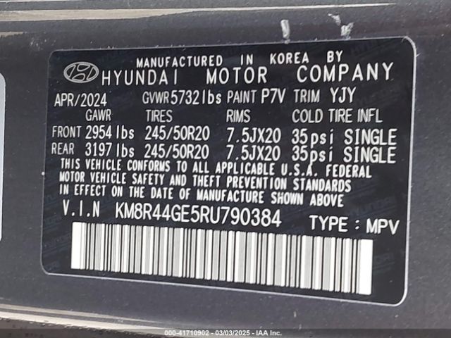 KM8R44GE5RU790384 Hyundai Palisade Sel