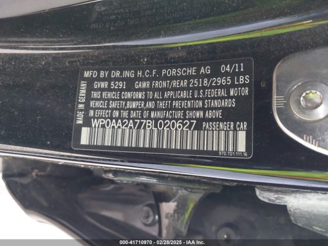 2011 PORSCHE PANAMERA WP0AA2A77BL020627 Photo 8