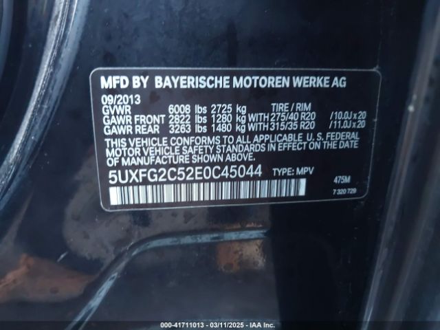 5UXFG2C52E0C45044 BMW X6 Xdrive35i