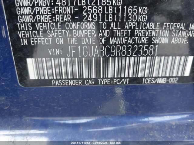 JF1GUABC9R8323581 Subaru Impreza Base 5-door