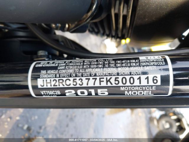 2015 HONDA VT750 JH2RC5377FK500116 Photo 9