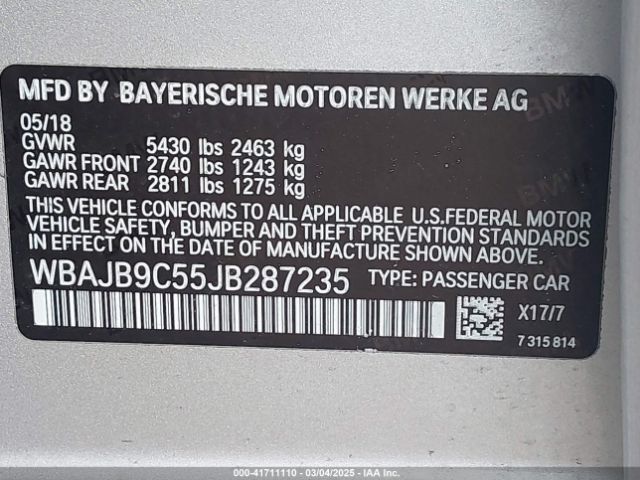 WBAJB9C55JB287235 BMW M550i Xdrive