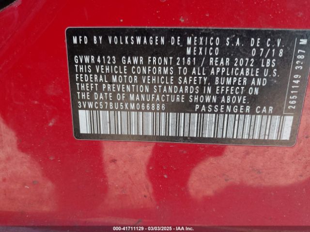 3VWC57BU5KM066886 Volkswagen Jetta