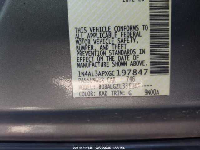 1N4AL3APXGC197847 Nissan Altima