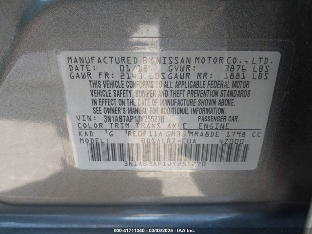 Nissan SENTRA S 2018 3N1AB7AP1JY255270 Image 9