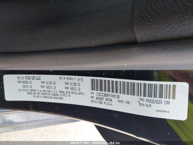 Chrysler 200 S 2015 1C3CCCBB9FN749139 Image 9