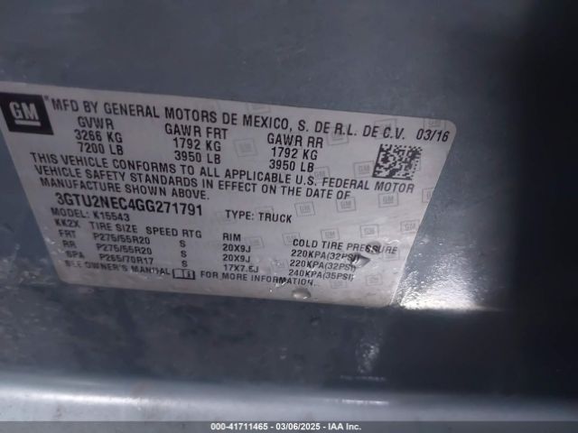 3GTU2NEC4GG271791 GMC Sierra 1500 Slt