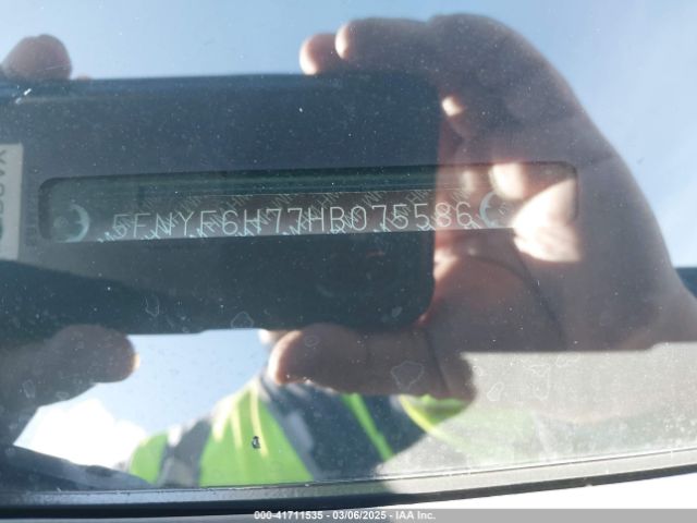 5FNYF6H77HB075586 Honda Pilot Ex-l