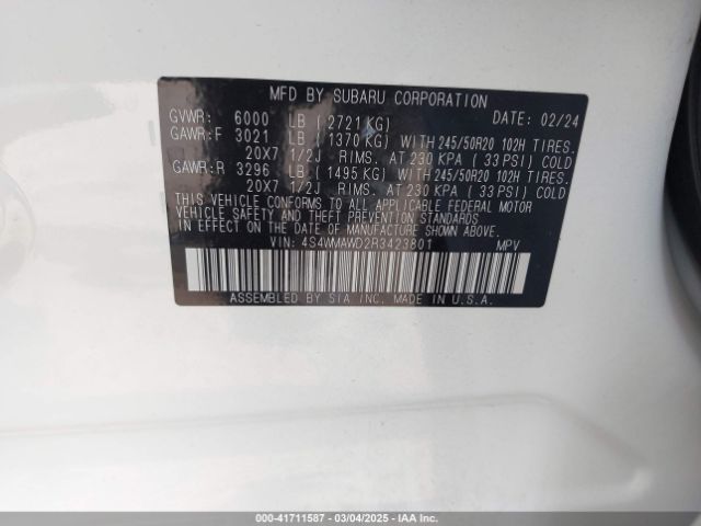 4S4WMAWD2R3423801 Subaru Ascent Touring 7-passenger