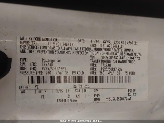 Ford 2015 2015 1FADP5CU4FL104772 Image 9