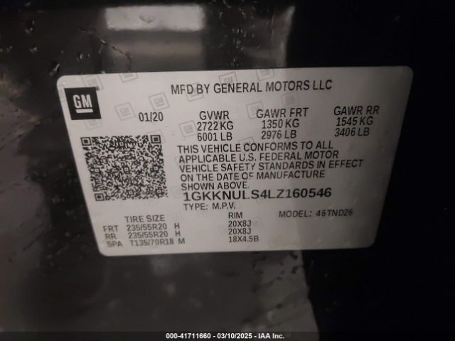 1GKKNULS4LZ160546 GMC Acadia Awd Slt